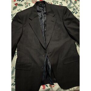 Stafford 100% Wool Pinstripe Suit Jacket 44R ( See Measurements )